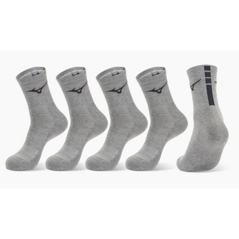 미즈노 플레이 더블 쿠션 미드 스포츠 양말 후기 분석 - 착용 샷 및 로고 디자인