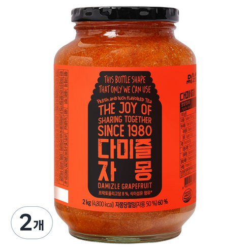 다미즐 자몽 과일청, 2kg, 1개입, 2개