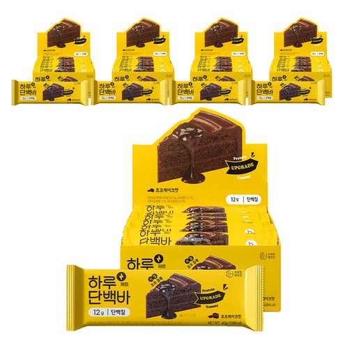 프로틴방앗간 하루단백바 제트 초코케이크맛, 40g, 60개