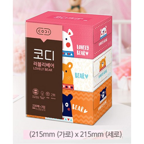 코디 러블리베어 천연펄프 미용티슈 2겹 솔직 후기 | 실사용자 리뷰 분석 - 상품 이미지 3