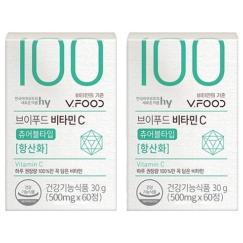 브이푸드 비타민C 100 500mg, 60정, 2개