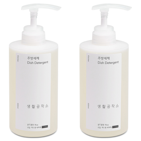 생활공작소 주방세제 쌀뜨물향, 500ml, 2개