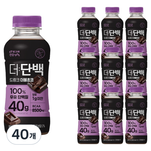 더단백 드링크 더블초코, 350ml, 40개