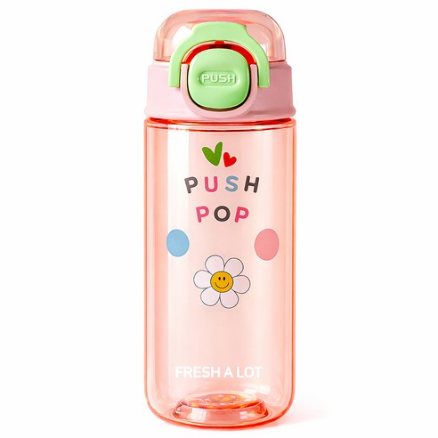 프레쉬어랏 푸시팝 트라이탄 투웨이 원터치 물병, 1개, 450ml, 핑크