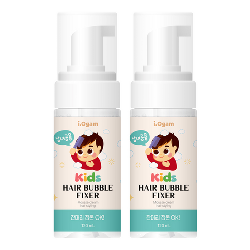 아이오감 키즈 헤어 버블 픽서 120ml, 2개