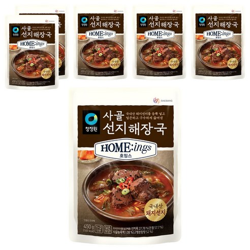 청정원 호밍스 사골선지해장국, 450g, 6개