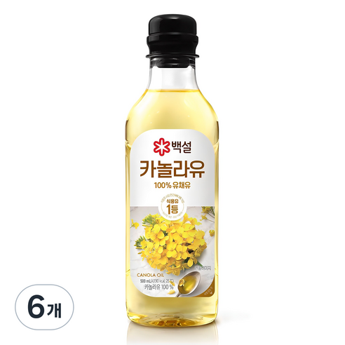 백설 카놀라유, 500ml, 6개