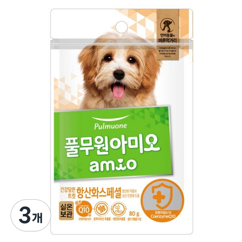 풀무원아미오 강아지 건강담은 트릿, 면역/항산화, 80g, 3개
