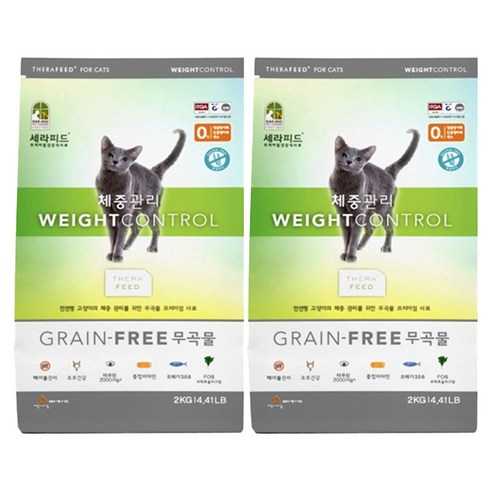세라피드 고양이 그레인프리 기능성 사료, 다이어트(체중유지), 2kg, 2개