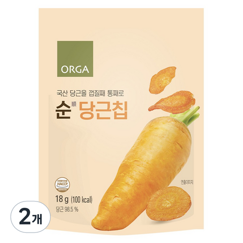 올가홀푸드 순당근칩, 2개, 18g
