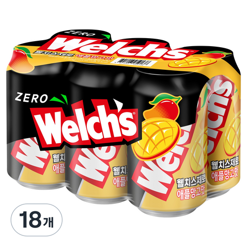 웰치스 제로 애플망고맛, 18개, 355ml