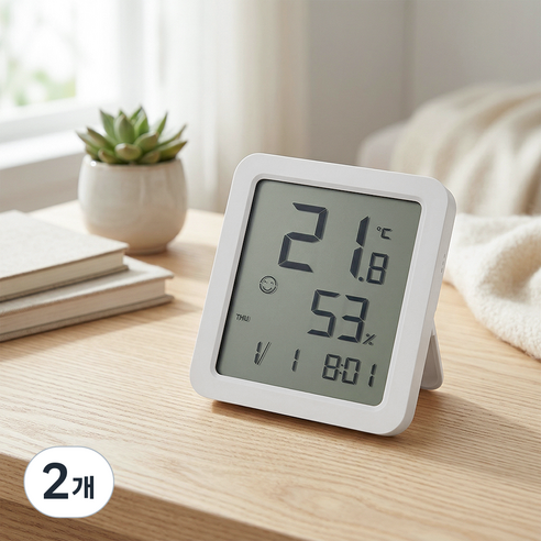 홈플래닛 베이직 디지털 온습도계, 화이트, 2개