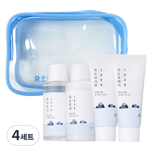 라운드랩 1025 독도 트래블 키트 토너 + 로션 + 선크림 + 클렌저 ... 솔직 후기 | 피부 타입별 분석 - 상품 이미지 1