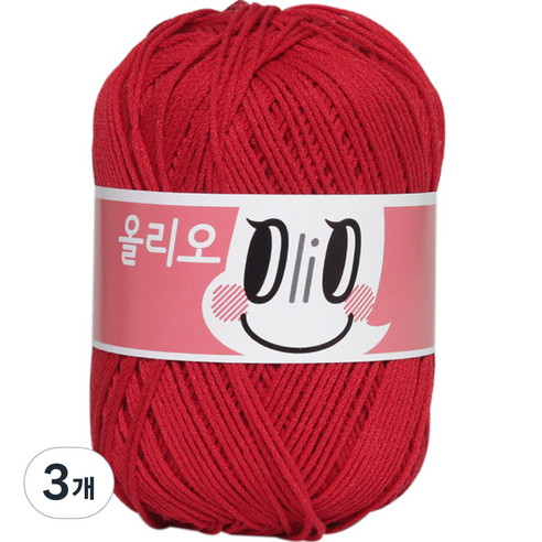 OliO yarna 뜨개실, 730 리얼레드, 3개