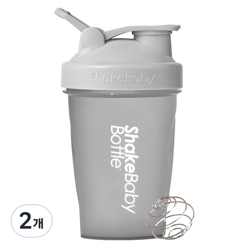 쉐이크베이비 보틀 쉐이커, 그레이, 600ml, 2개
