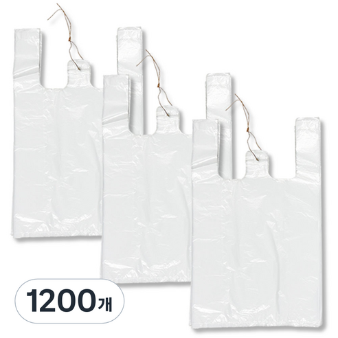 애니돌 손잡이 마트 비닐봉투 유백, 20L, 1200개
