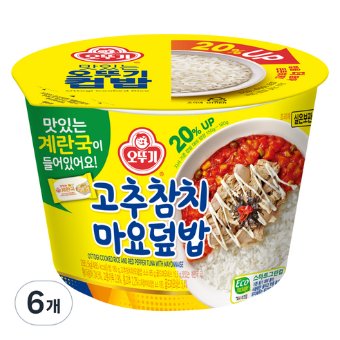 오뚜기 컵밥 고추참치마요덮밥 즉석국, 285.5g, 6개