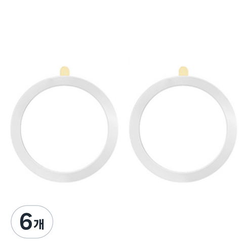 더블유케이스 맥세이프링 플레이트 자석 스티커, 화이트, 6개