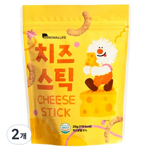 또또맘 치즈스틱 현미과자, 25g, 2개, 치즈맛