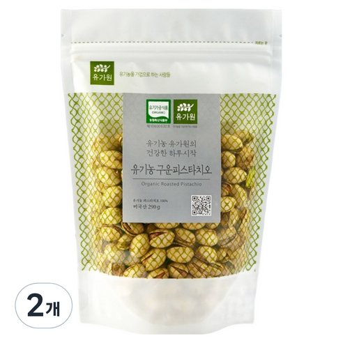 유가원 유기농 구운 피스타치오, 290g, 2개
