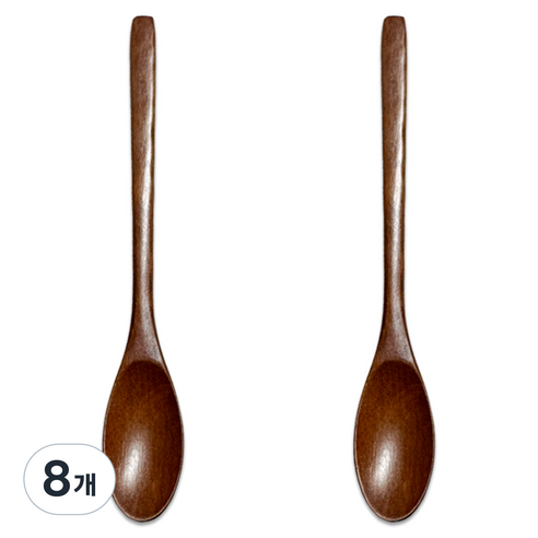 장미목 옻칠 타원형 티스푼, 8개