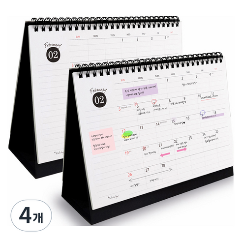 아이씨엘디자인 Desk Scheduler Calendar 2026, 블랙, 4개