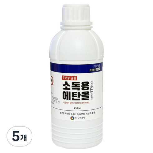 삼현제약 소독용 에탄올 83%, 5개, 250ml