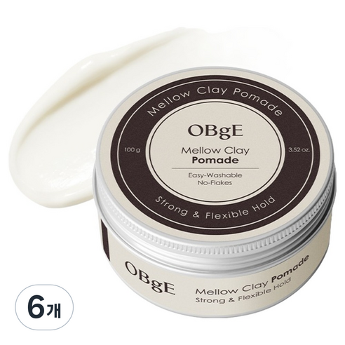 OBge 멜로우 클레이 포마드, 6개, 100g