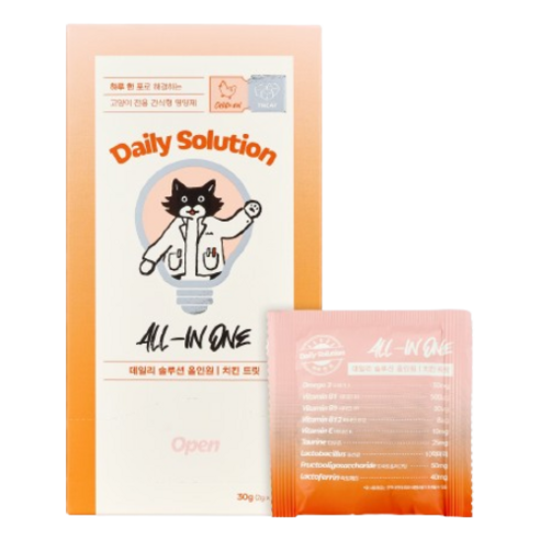 닥터펠리스 고양이 데일리 솔루션 올인원 트릿 치킨, 15회분, 종합영양제, 1개