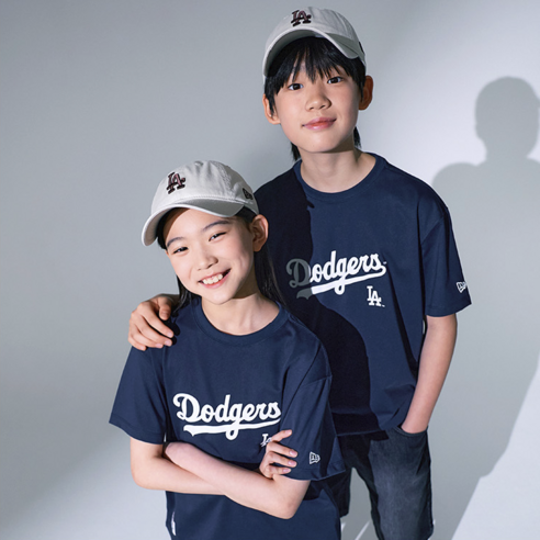 뉴에라 MLB 스크립트 로고 오버핏 반팔 티셔츠 로스엔젤레스 다저스