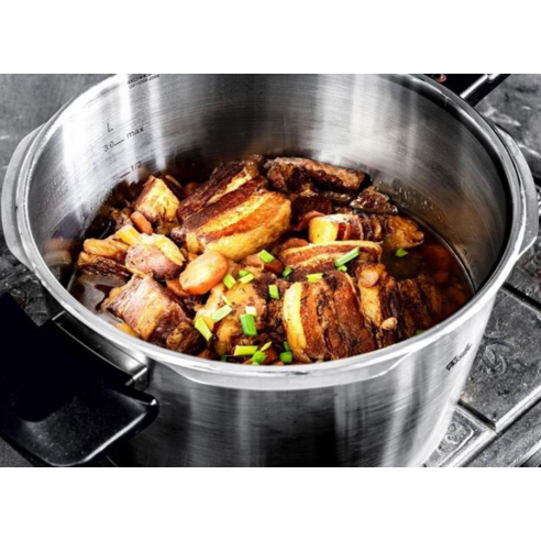 휘슬러 인덕션 비타퀵 프리미엄 압력솥 22cm 쿼트로 4.5L + 2.5L 11인용 후기 분석 - 내부 용량 눈금 디테일