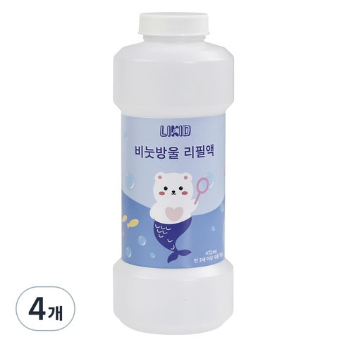 라이키드 비눗방울 리필액 LIK-BS03 472ml, 4개