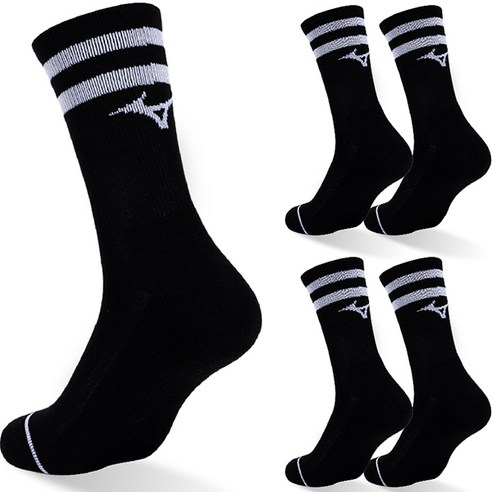 미즈노 리버스 더블 쿠션 크루 양말 M × 그레이 × 5개