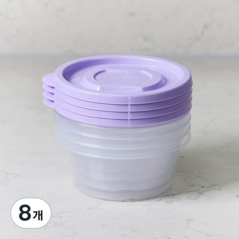 롯데이라이프 이라이프 튼튼간편 보관용기 원형, 8개, 190ml
