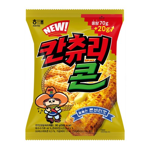 해태제과 뉴 칸츄리콘 콘버터맛, 90g, 1개