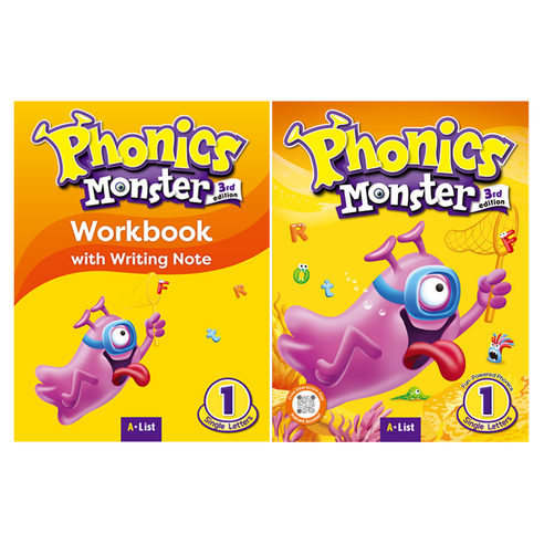 Phonics Monster 3rd Edition : Workbook with Writing Note 1 + Student Book 1 세트, 초등 1학년, A*LIST
