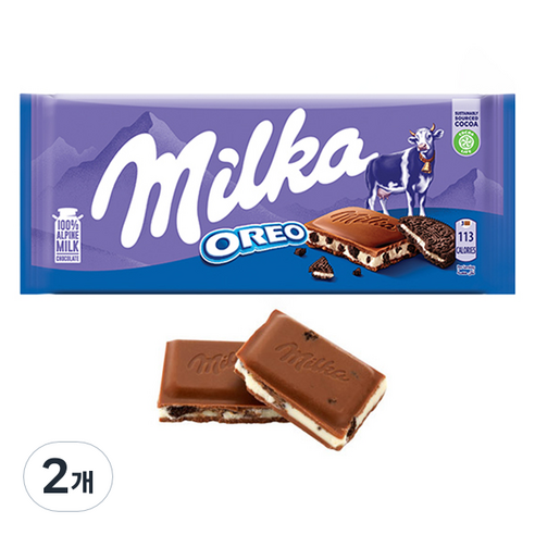 밀카 오레오 밀크 초콜릿, 100g, 2개