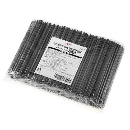 코멧 베이직 개별포장 빨대 블랙 210 x 7 mm 실사용 후기 | 효과 있을까? - 상품 이미지 2