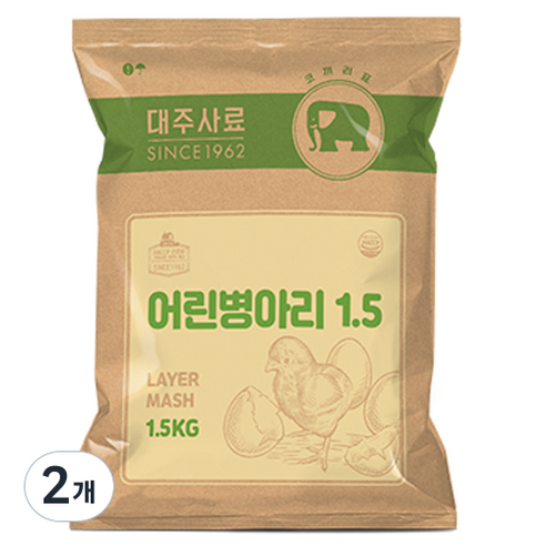 대주 어린병아리 6주령 또는 10주령 이전 산란계 전용 사료, 1.5kg, 2개 1.5kg, 2개