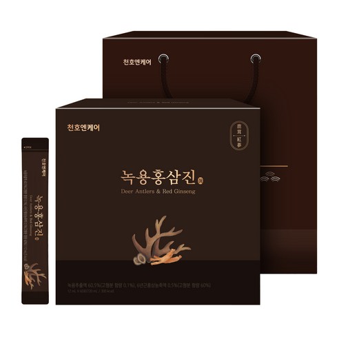 천호엔케어 녹용홍삼진 스틱 선물세트 60p + 쇼핑백, 720ml, 1개