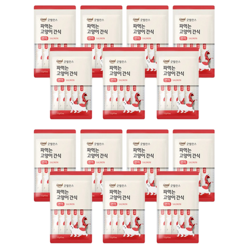 굿밸런스 짜먹는 고양이 간식, 연어, 60g, 14개