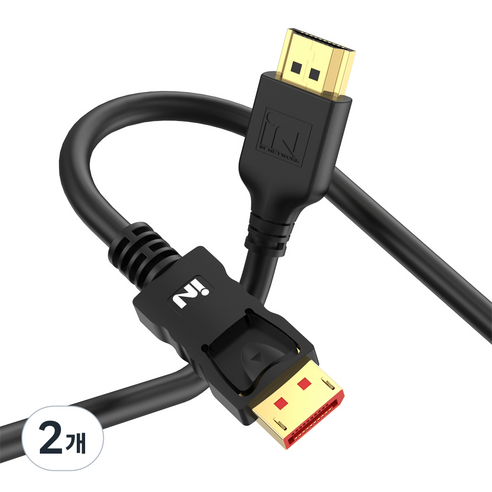 인네트워크 4K UHD 60Hz 지원 DP to HDMI 모니터 영상 변환 케이블 IN-DH60, 2개, 2m
