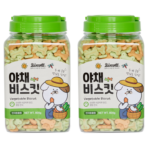 비스코티 반려동물 비스켓, 야채, 800g, 2개