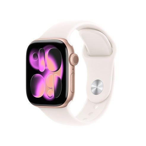Apple 2025 애플워치 11, 로즈 골드, 42mm, GPS+Cellular, 알루미늄,로즈 골드/라이트 블러시 스포츠 밴드, M/L