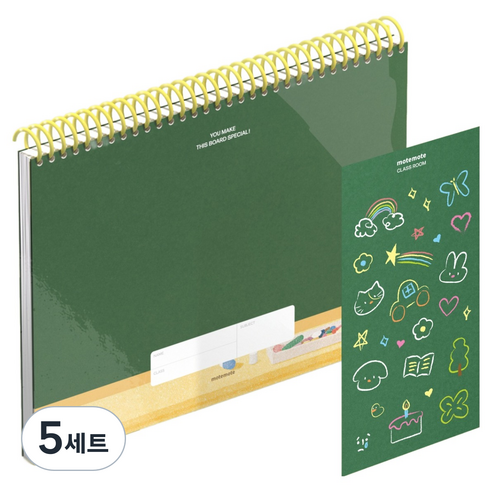 모트모트 키즈 플래너 + 스티커, 오늘의 칠판, 5세트