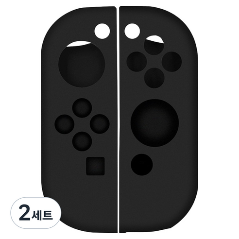 호후 닌텐도 스위치 OLED 조이콘 실리콘 케이스 말랑커버 세트, 블랙, 2세트