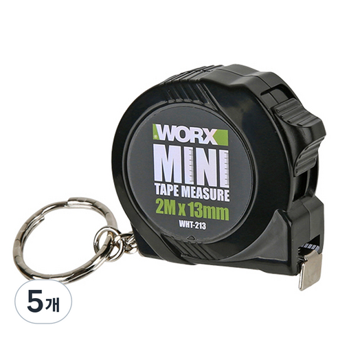 WORX 미니 자동줄자 2m x 13mm WHT-213, 5개