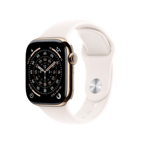 Apple 2025 애플워치 11, 골드, 42mm, GPS+Cellular, 티타늄,골드/라이트 블러시 스포츠 밴드, M/L