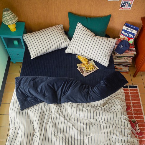 쁘리엘르 유어메이트 워싱 극세사 차렵침구 세트 제인핑크 | Q × 이불+베개커버 세트