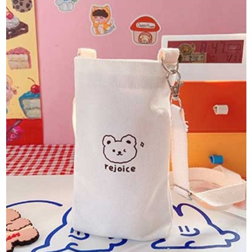 라이프그래피 귀여운 동물 물통 파우치 에코백 이미지 3